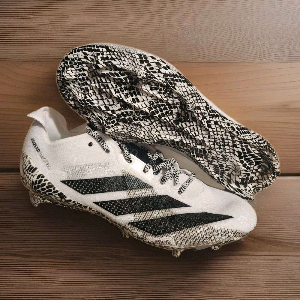 Adidas Electric Football Cleats Mens 10.5 Oreo Adizero IE8867 White Snakeskin